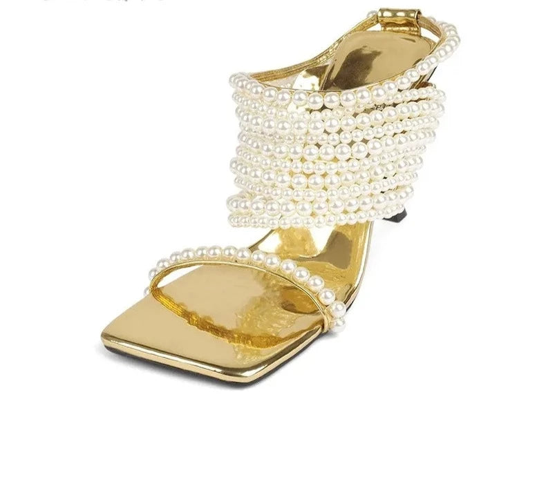 Elegant Spring Pearl Sandals