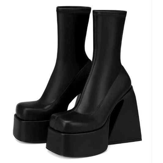 Gothic Chunky Ankle Boots